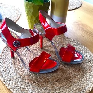 Michael Kors Orange Clear Heels Size 8